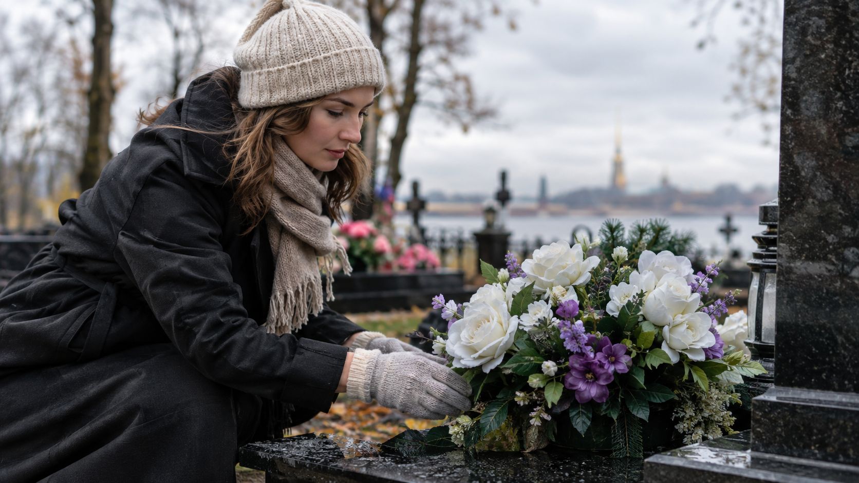 Как ухаживать за искусственными цветами на могиле в межсезонье